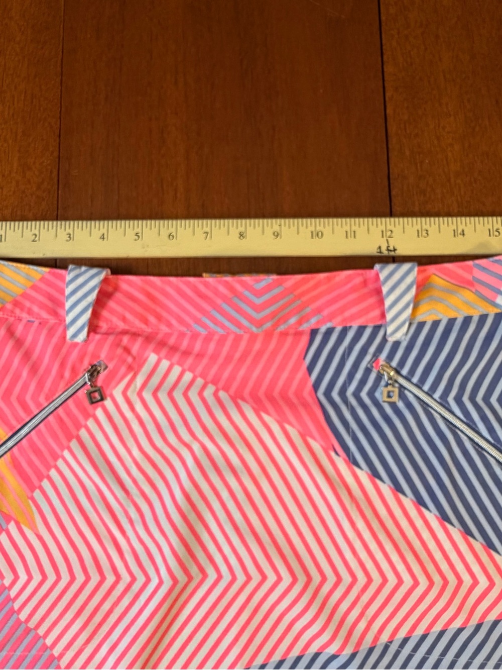 Jamie Sadock Galleria Geometric Stripe Skirt Besos Pink GEO Print Golf Tennis - Picture 6 of 9